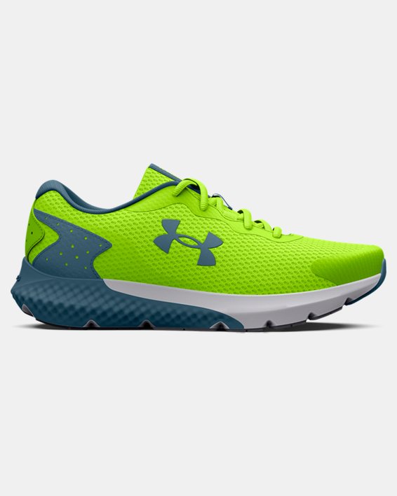 Boys' Grade School UA Charged Rogue 3 Running Shoes, Green, pdpMainDesktop image number 0